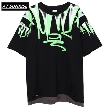 

Hip Hop Graffiti T Shirt Sweatshirt Mens Harajuku Short Sleeves Streetwear Casual Fashion Clothes Hipster 2020 new Cotton tops