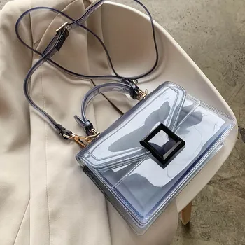 

Female Quality Shoulder Handbags 2020 New Fashion Jelly Bag Transparent Messenger Small Bag Designer Women Simple Bags Channels