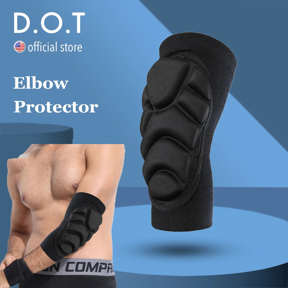 1pair Breathable Elbow Brace Pad Guard Compression Silicone Foam Elbow