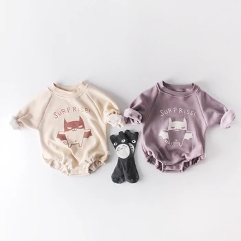

Newborn Baby Velvet Cute Cartoon Hooded Romper