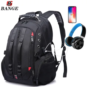 

New High School Student Bag Waterproof Travel Men's Backpack Earplug Hole Charging Large Capacity Backpack