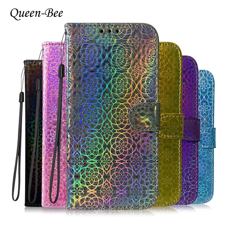 

Laser Colorful Leather Case For Samsung S11 S10 E S9 S8 Plus S7 Edge Flip Wallet Cover For Samsung Galaxy Note 10 9 Pro Cases