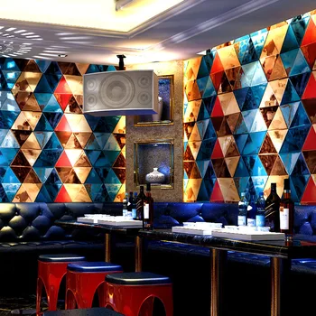 

KTV Wallpaper 3D Cool Fashion Flash Wall Cloth Bar Hotel Fancy Ballroom Box Theme Room Wallpaper
