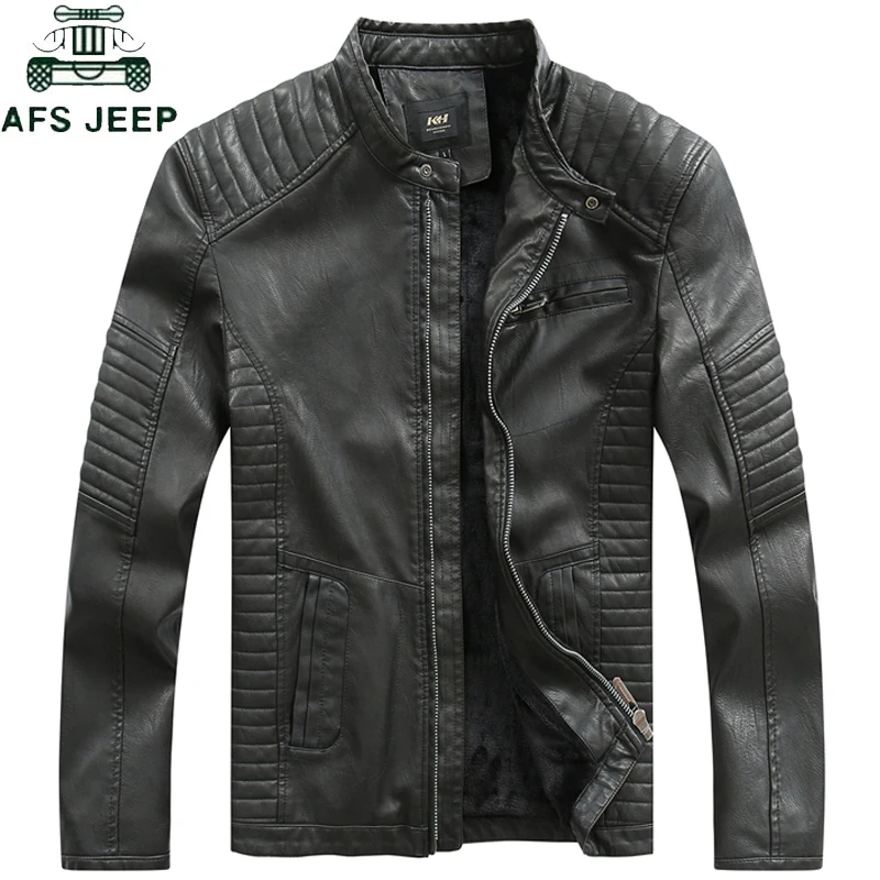 

Autumn Winter Men's PU Leather Jacket Male Motorcycle PU Jackets Casual Fashion Leather Coats Slim Fit Mens Brand Clothing