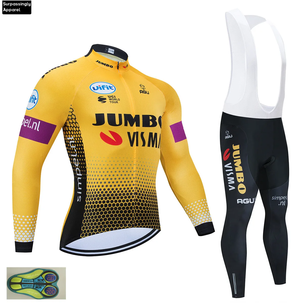 Коллекция 2020 года набор велосипедной одежды JUMBO VISMA UCI для команд QUICK Step