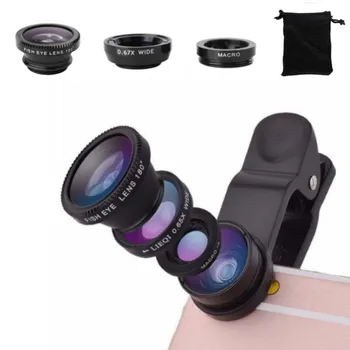 Fish Eye Lens Wide Angle Macro Fisheye Lens Zoom For iphone 7 8 plus XS MAX X Mobile Phone Camera Lens Kit ojo de pez para movil 1