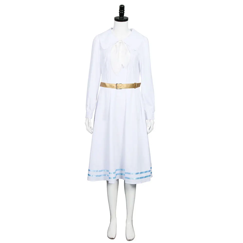 

TV anime BEASTARS Haru Cosplay Costume Dress for Adult Women BEASTARS Heroine White Dresses with Tie Belt for Halloween Cosplay