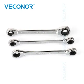 

3Pcs Ratcheting Key Wrench Set Ratchet Spanner Dual Gear Ring Mirror Polish 72T Professional Wrench Tools for Auto Repairing