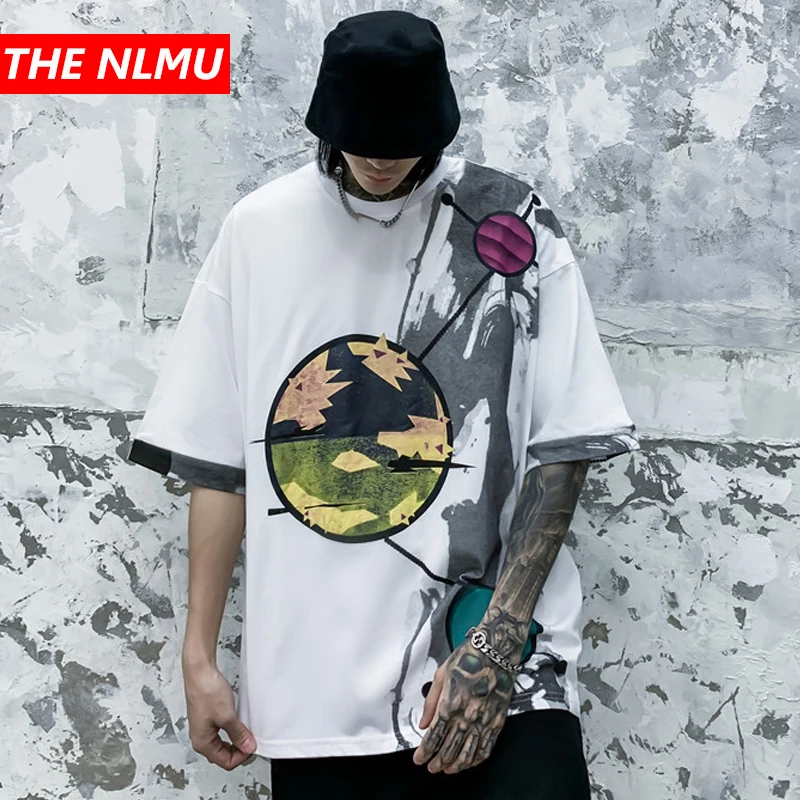 Mens Harajuku T-shirts Fashion Print Short Sleeve T Shirt Hip Hop Streetwear 2020 Summer Men Casual T-Shirt Tops Tees WG801