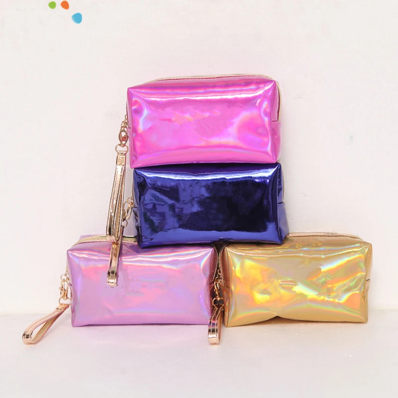 

Laser Large Capacity Storage Bag PVC Pouch Wash Toiletry Bag Travel Organizer Case Cosmetic Bag Random Semicircle Marble Cash