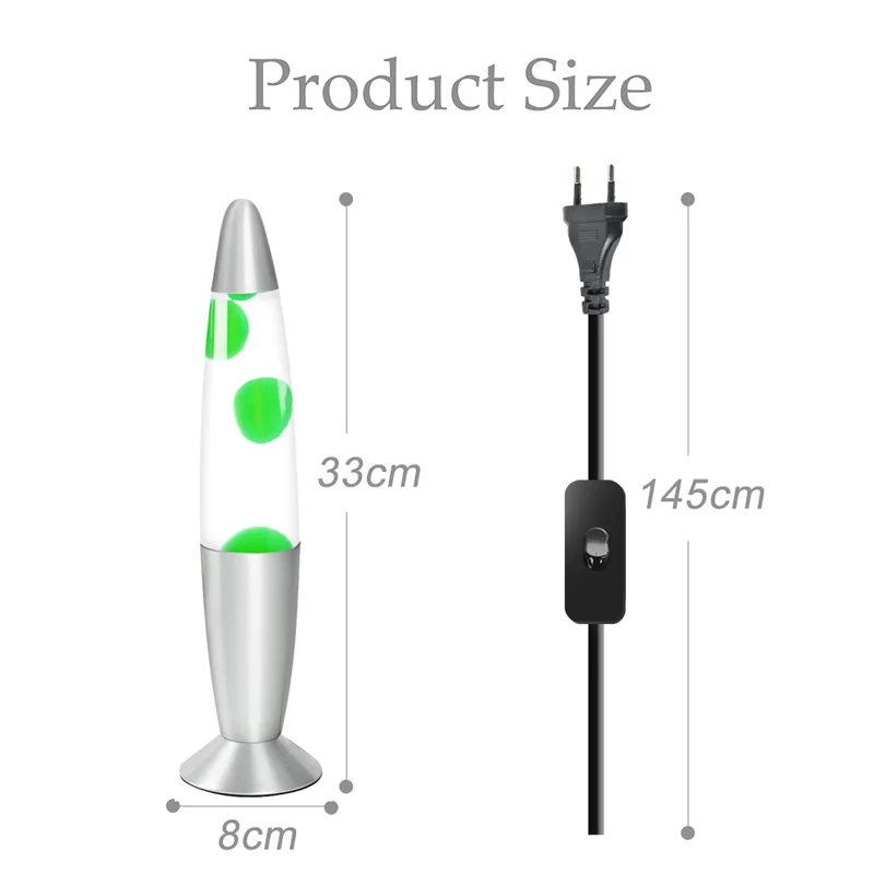 25W EU Lava Lamp Decorative Lamp Light Bedroom Night Lamp Bedside Lamp Aluminium Alloy Low Consumption High Brightness