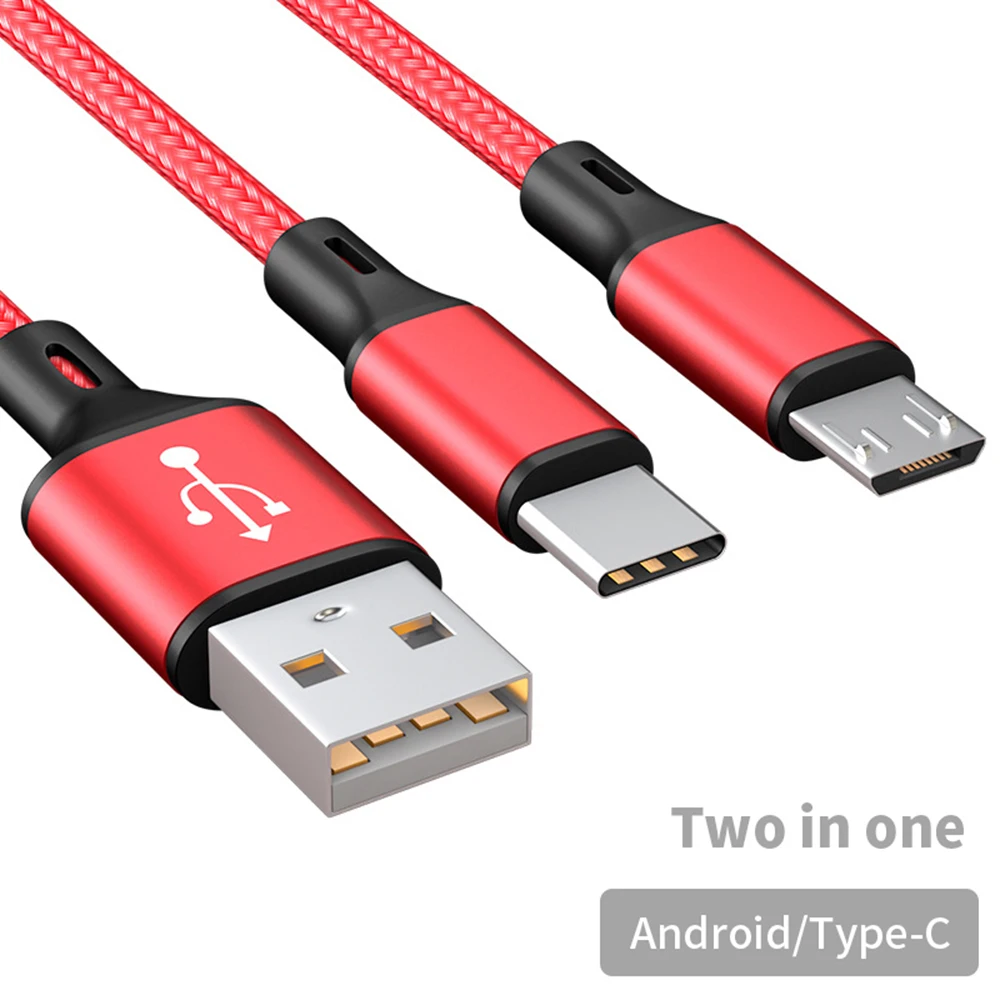 2 in 1 Micro USB Type C Cable For Samsung Xiaomi Multi Fast Charger Cable 2 in 1 Microusb Mobile Phone Cable For Huawei P20 Lite 2 in 1 Micro USB Type C Cable For Samsung Xiaomi Multi Fast Charger Cable 2 in 1 Microusb Mobile Phone Cable For Huawei P20 Lite