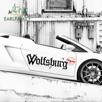 

EARLFAMILY 43cm x 12.9cm For Wolfsburg Vinyl Material Car Stickers Scratch-Proof Decal Motorcycle Personality Decoration