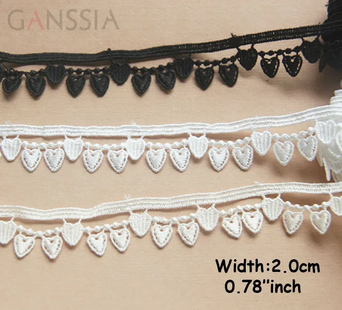 

1yard/lot Width: 2.0cm Exquisite sweet heart design water soluble lace,trim for scrapbooking Garment accessories(ss-679)