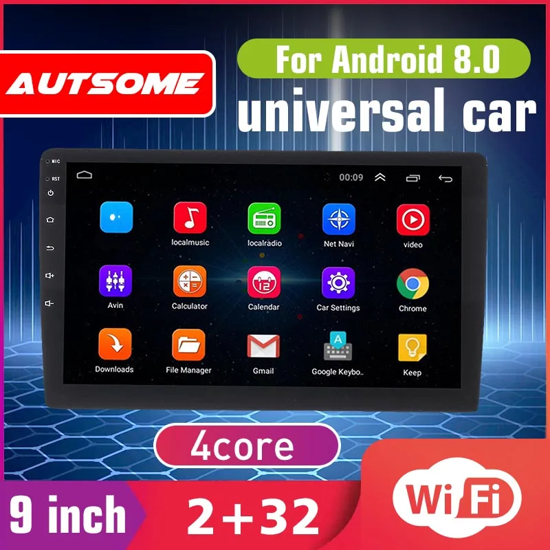 

9" Car Stereo 2 Din Android 8.0 32G bluetooth WIFI Radio Video MP5 Player Nav HD GPS Quard Core Car Multimedia Player