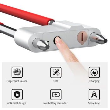 

U-shaped Intelligent Electronic Fingerprint Lock Office Shop Anti-thief Glass Door Electronic Lock for Bicycle and Motorcycle