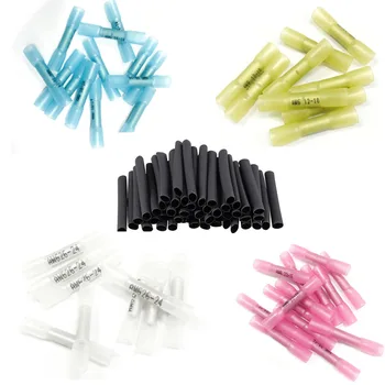 

150pcs Set Insulated Waterproof Seal Connector Heat Shrink Tube Butt Terminal Wire Joint Splice Electrical Crimp Connector Kit