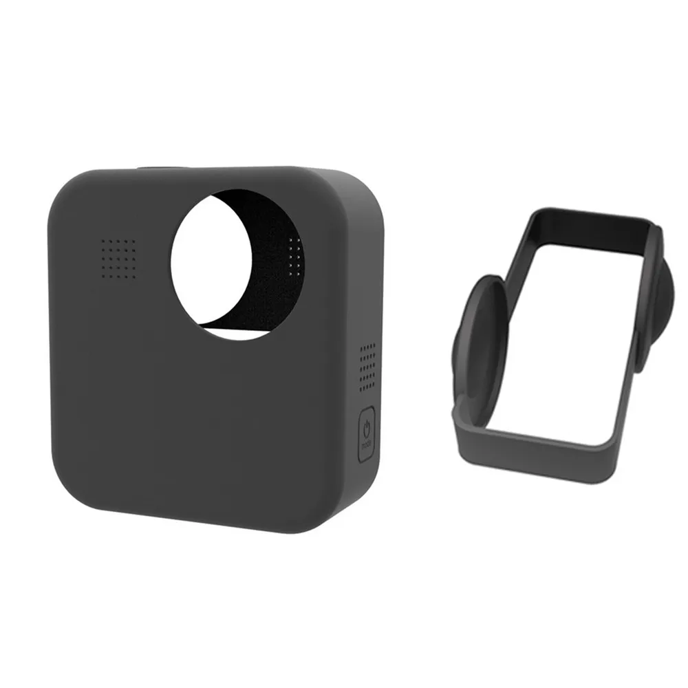 Black Мягкие силиконовые колпачки-линзы для камеры, чехол для GoPro Max, аксессуары для камеры, устойчивый к царапинам, защитный чехол для камеры, чехол для хранения - Цвет: Black