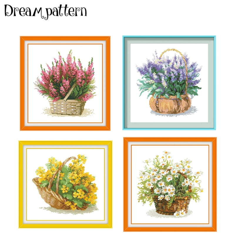 French Lavender cross stitch kits cartoon pattern 18ct 14ct white fabric cotton thread DIY embroidery kit craft cross stitch kit