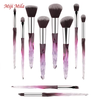 

Miji Mila 10Pc Makeup Brushes Professional Makeup Brushes Eyeshadow Make Up Brush Cosmetic Beauty Tool Makeup Brush Set