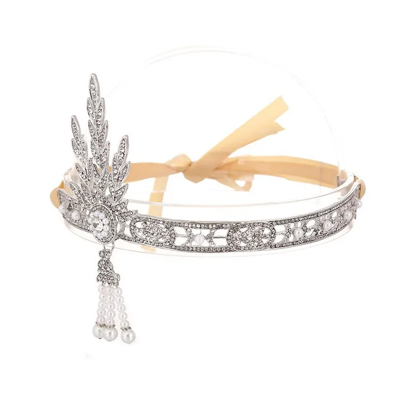 Женская свадебная тиара The Great Gatsby Crown Pearl повязка на голову с бахромой | Украшения