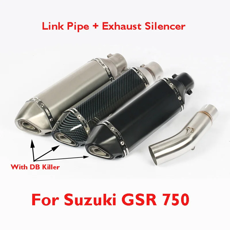 

Motorcycle Exhaust System Middle Link pipe Muffler With DB Killer Silencer for Suzuki GSR750 GSXS750 BK750