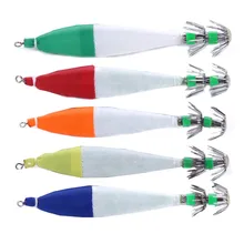 5PCS/Pack 10.5cm/6g Hard Fishing Lure Luminous Shrimp Lures Octopus Squid Jigs Fishing Tackle Bait Artificial Jigs Octopus Baits