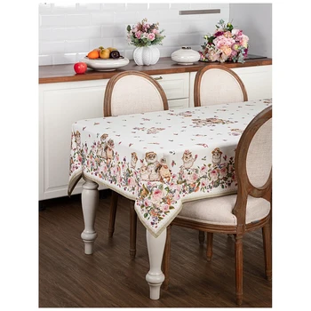 

Vintage tablecloth . Sovushki 140Х180, Cream, 100% Cotton , T pitch