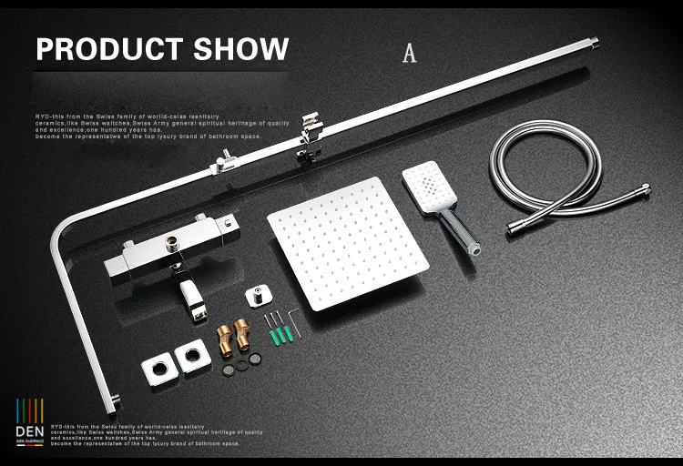 Ванная комната латунь хром Настенный интеллектуальные термостатический комплект SUS304 нержавеющая сталь 25 см * 25 см 10 ''квадрат Насадки для