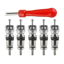 

Car Tire Valve Core Repair And Extraction Tool Valve Core Wrench Spanner Tire Repair Tool Screwdriver With 5 Valve Cores