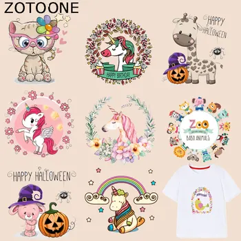 

ZOTOONE Animal Unicorn Patch Cute Cat Stickers Iron on Patches for Clothing T-shirt Heat Transfer Diy Accessory Appliques G