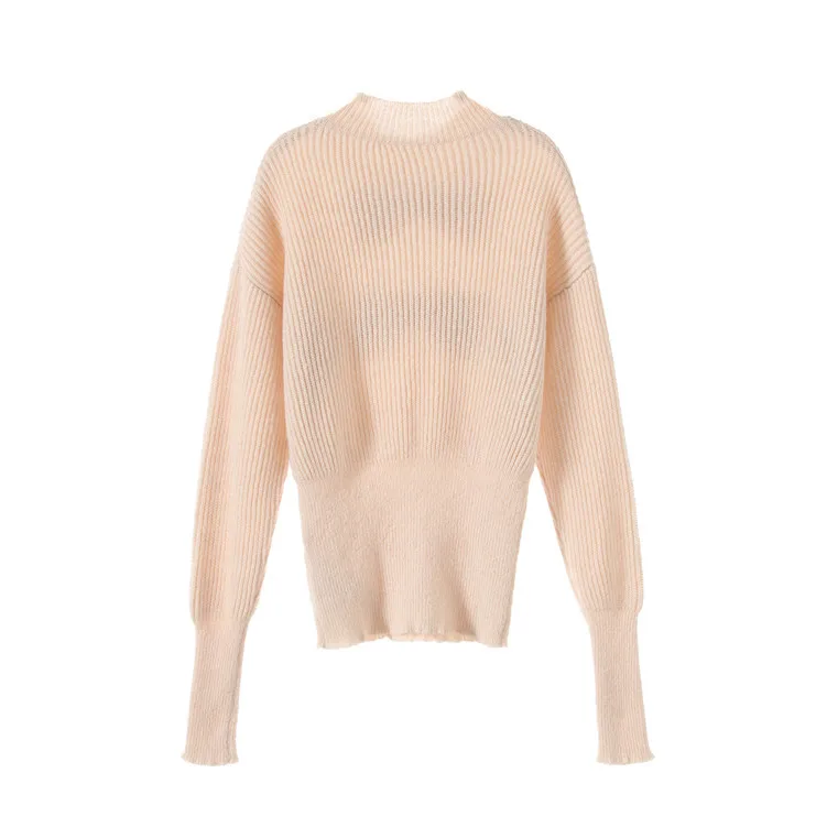 Укороченный Топ свитер женский осень банты Половина Водолазка длинный рукав вязаные пуловеры, Свитера Подиум Дамский джемпер