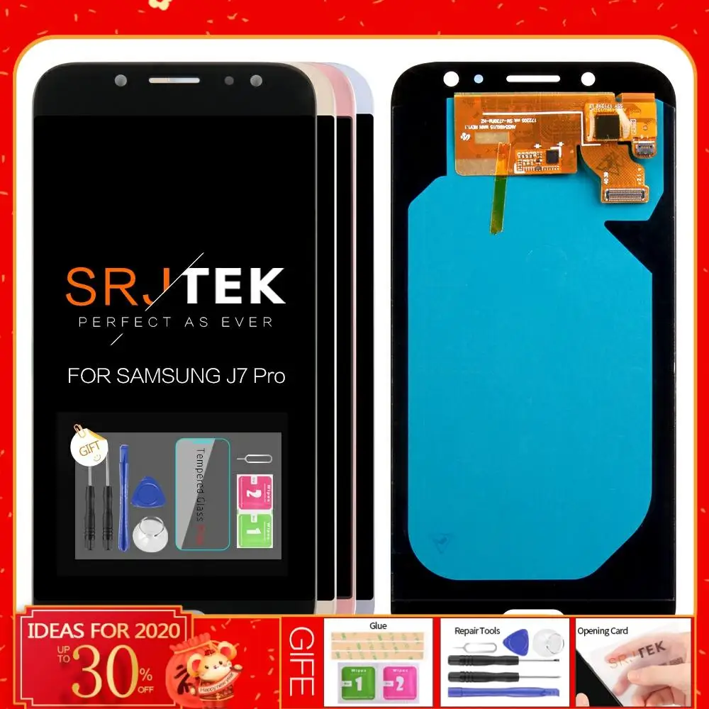 Goedkoop 100% Originele Super Amoled Voor Samsung Galaxy J7 Pro 2017 J730 J730F Lcd scherm Touch Digitizer Vergadering Vervanging Lcd