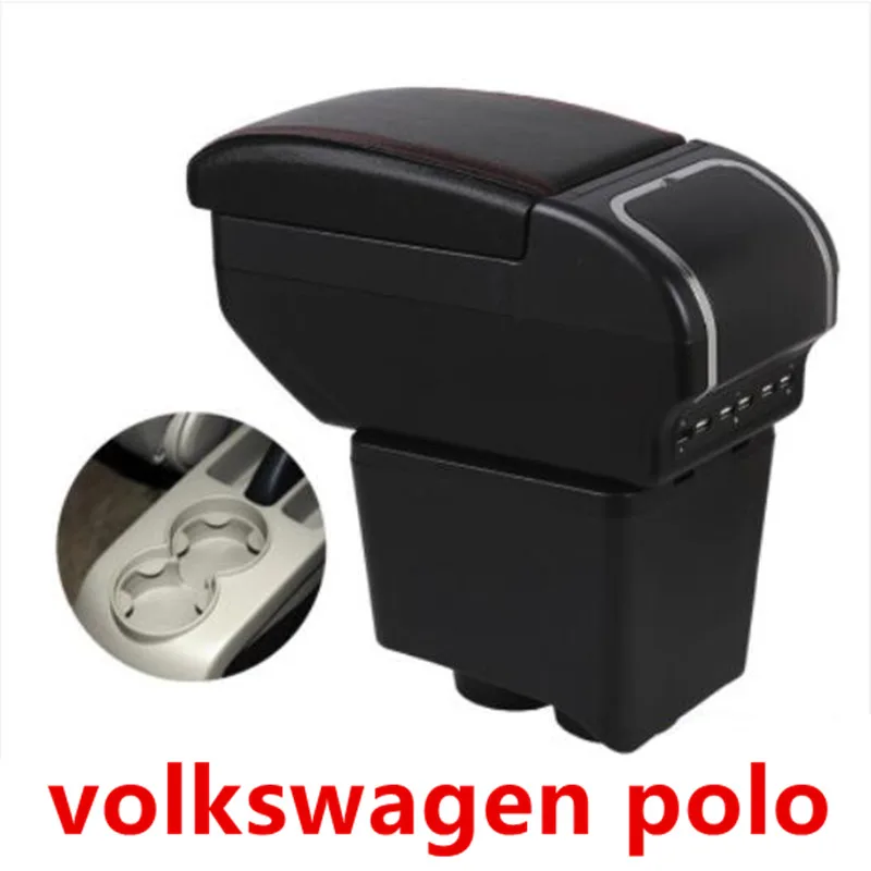 Для volkswagen подлокотник polo подлокотник 2002-2009 центральный ящик для хранения данных usb зарядка