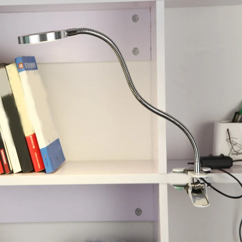 7 Вт ресницы лампа для наращивания ресниц светильник светодиодный на зажиме лампа USB для ухода за глазами книга светильник для дома Спальня BJStore - Цвет корпуса: Silver  White light