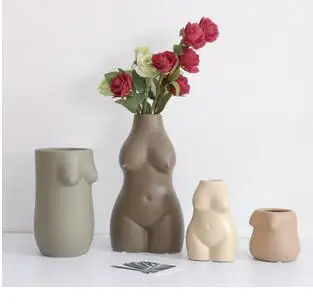 

CREATIVE BODY ART CERAMIC VASE ROOM OFFICE TV CABINET DESKTOP FLOWER ARRANGEMENT ART BUST BODY VASES FOR FLOWERS HOME DECORATION