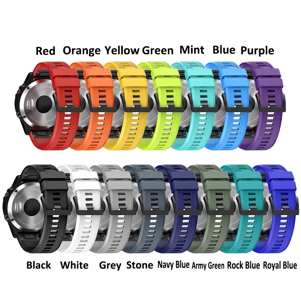 

26mm 22mm 20mm Band for Fenix 6X Silicone Strap with Quick Release Watchband for Fenix 6 5 6X 5X Plus/945/935