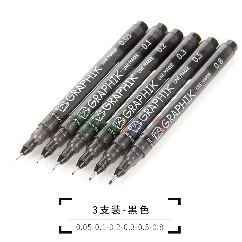 LOLO 1Pcs Colors Pigment Liner Porous-Point Pens Pigma Micron Marker Pen  0.45mm Tip Fineliner Sketching Pen