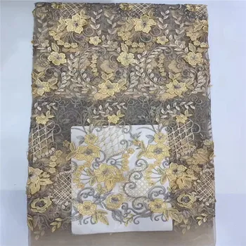 

Luxury high-quality African lace fabric beautiful French Guipure lace fabric high quality yellow