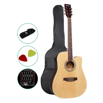 

Professional 5 Band EQ Electric Acoustic Guitar 41 Inch Full Size Natural GUITAR High Quality Adjustable Instrument With Bag