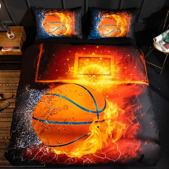 

Boys Duvet Cover Set with Pillowcases 3D Printing Basketball Football Rugby Kids Bedding Quilt Cover Bedclothes Twin Queen Size