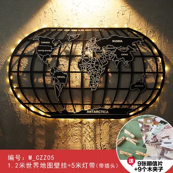 

Retro world map wall decoration Creative office living room Bar cafe Wall decoration Iron arts and crafts home decoration