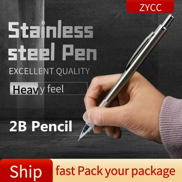 Metal Pencil 0.3 0.5 0.7 0.9 Metal Pen Mechanical Automatic HB 2B Lead  Engineering Write Painting Pencil - AliExpress