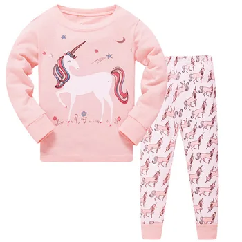 Conjunto Pijama Unicornio Largo para Niñas de 2 a 8 años Rosa 1