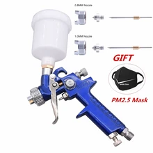 Большая скидка H-2000 0,8 мм 1,0 мм набор HVLP пистолет-распылитель набор стальных соплов DIY автомобилей покраска комплект мебели инструмент для ремонта автомобиля