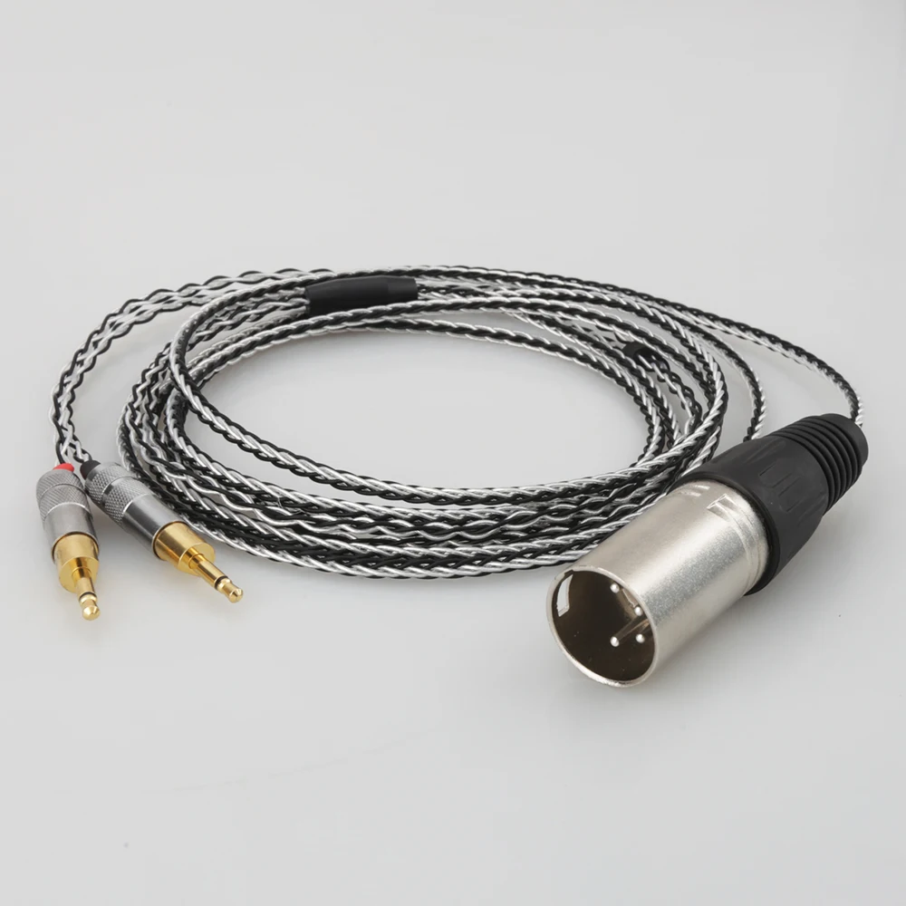 HiFi Cable with 4 pin XLR Balanced Male Compatible with HD700 HD 700 Headphones Silver Plated Replacement Audio Upgrade cable