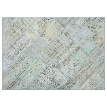 

Handmade Beige Vintage Overdyed Patchwork Area Rug 160x230 Cm-5'3''X7'7''