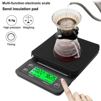 

Digital LCD 5kg/0.1g Electronic Timing Scale Kitchen&Food Coffee Weighing Tool