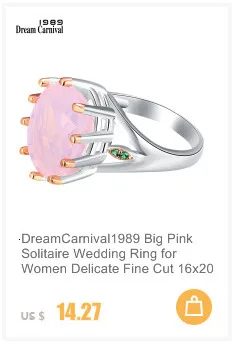 DreamCarnival 1989 Women Lover Heart Zircon Solitaire Rings 4 Colors 11mm Wedding Engagement Party Jewelry Amazing Price WA11316
