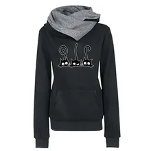 Женские повседневные пуловеры с длинными рукавами и принтом кота, Рубашки, Топы, блузки, женские топы, толстовка, свитер для женщин# D8